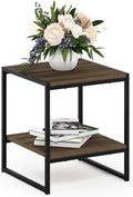FURINNO Camnus Modern Living 2-Tier End Table, Columbia Walnut, 15.9 in x 15.75 by Furinno-FitsYourSpaceFitsYourBudget