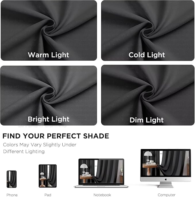Joydeco Blackout Curtains 72 Inches Long 2 Panels Set, Thermal Insulated Long - Image 6