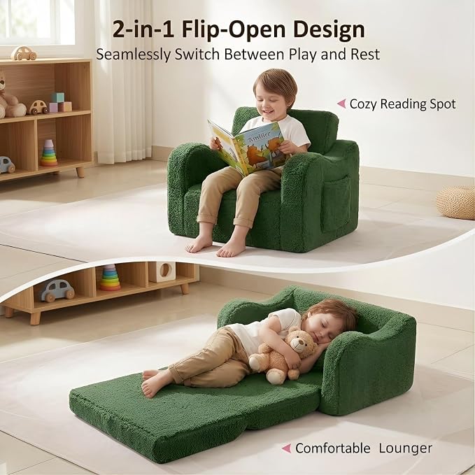 MOMCAYWEX Kids Sofa, 2-in-1 Flip-Out Foam Couch - Image 7