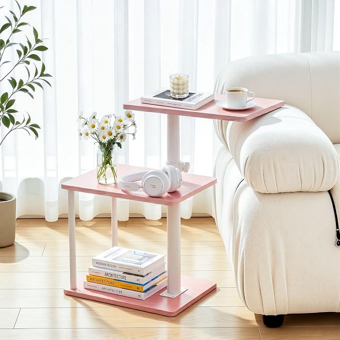 Faesun Swivel Side Table for Couch Arm, Adjustable C End Table for Recliner or - Image 2