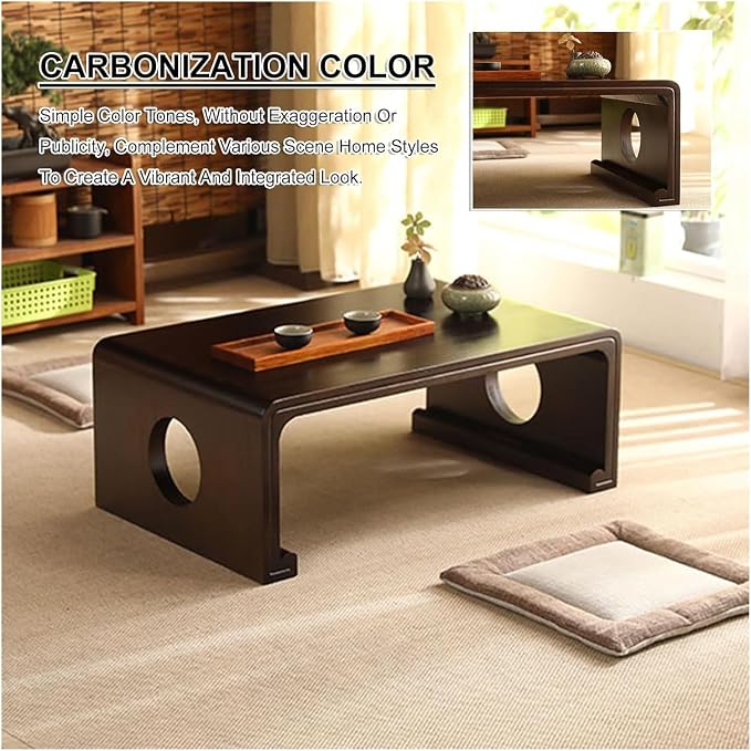 Japanese Floor Table, Japanese Coffee Table, Retro Japanese Wooden Table - Image 4