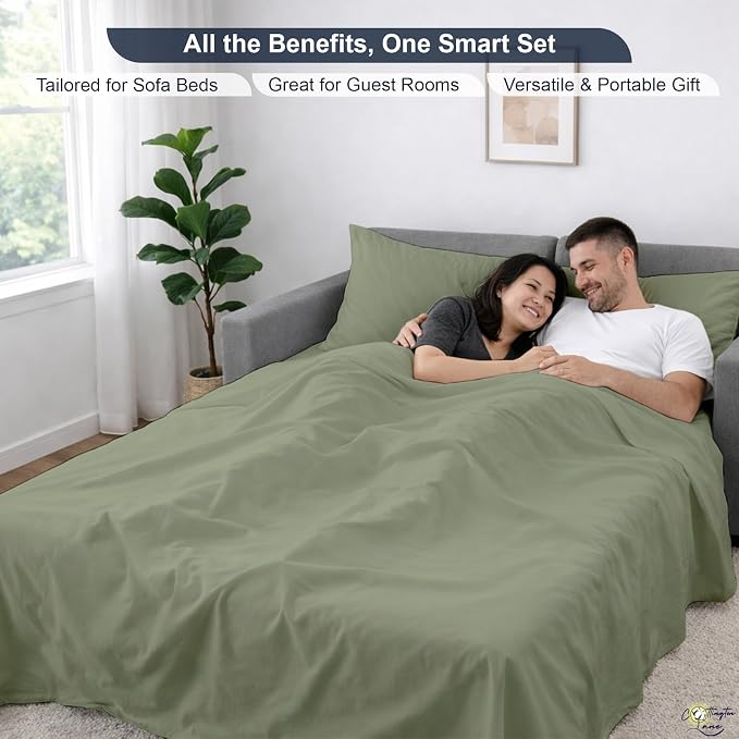Cottington Lane Sleeper Sofa Sheets Queen Size, 4 Piece Premium Quality 100% - Image 6