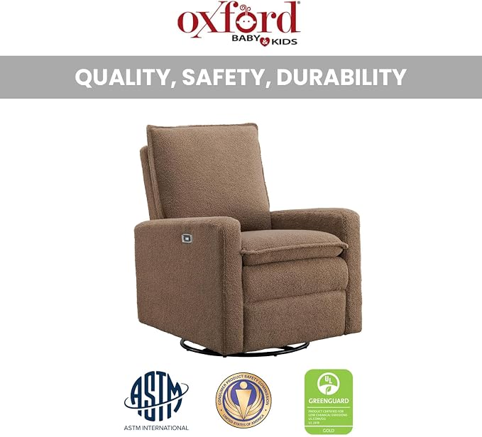 Oxford Baby Uptown Power Recliner/Glider, Teddy Brown - Image 5