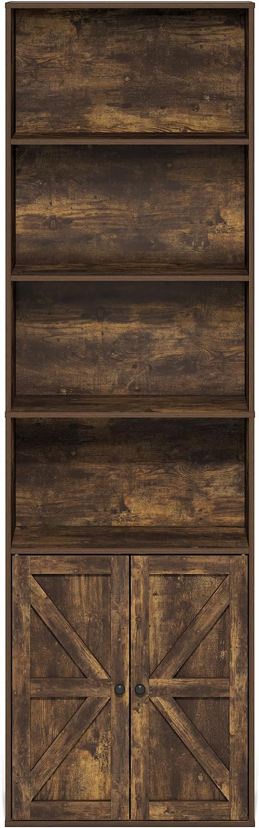 Furinno Jensen Book Shelf, 6-Tier Farmhouse Bookshelf, Display Bookcase - Image 6