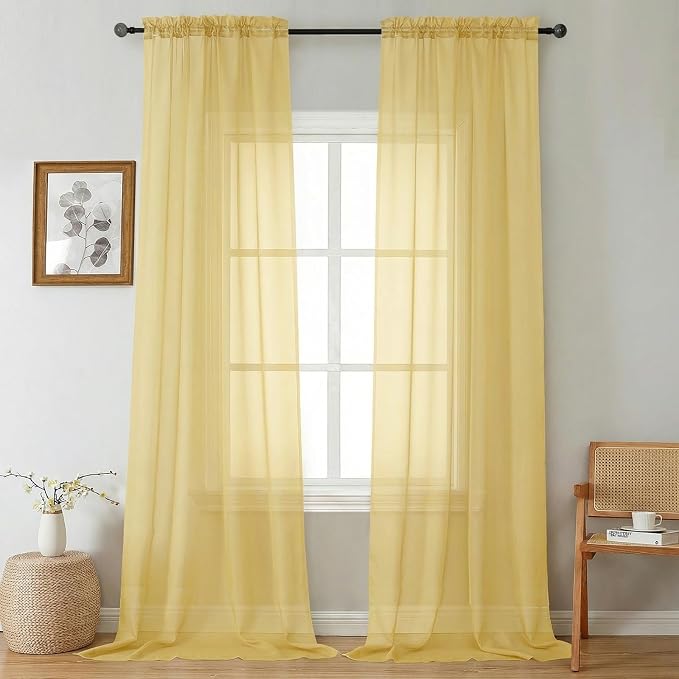 Gwine Extra Long Sheer Curtains 108 Inches Long by Gwine