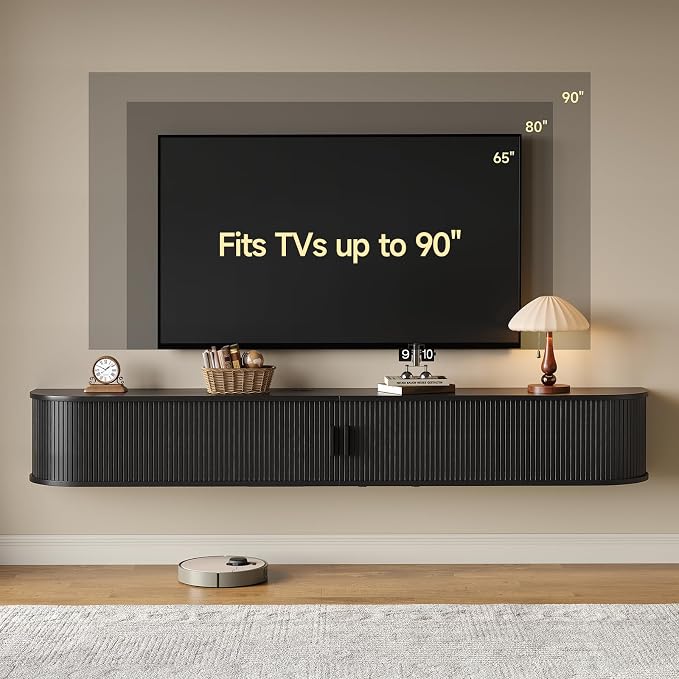 80" Floating TV Stand with Power Outlet - Image 3