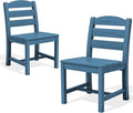 SERWALL Outdoor Armless Dining Chairs Set of 2, All-Weather HDPE Patio Chair by SERWALL