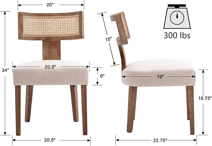 VESCASA Linen Upholstered Dining Chairs - Image 6