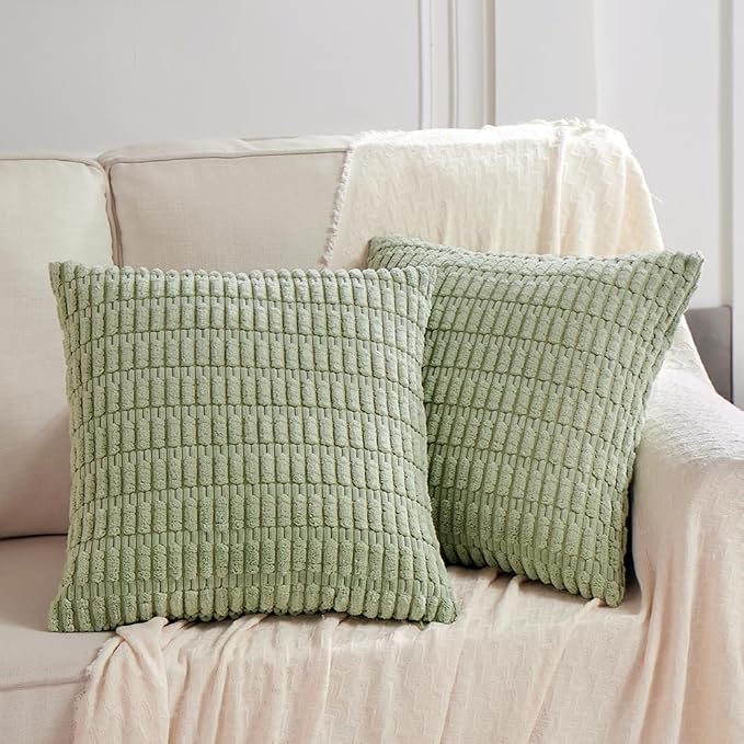 Fancy Homi 4 Packs Sage Green Decorative Throw Pillow Covers 26x26 Inch - Image 7