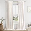 Guken 100% Blackout Linen Curtains 98 Inch Wide by 52 Inch 2 Panels Set by Guken