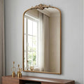 Besdomus Vintage Gold Arched Mirror: 24"x42" French Large Arch Gold Antique by Besdomus