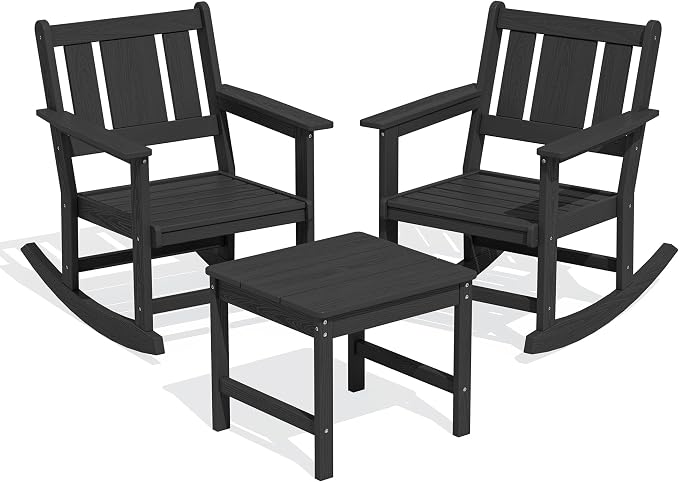 SERWALL Outdoor Rocking Chair Set of 2 - Image 3