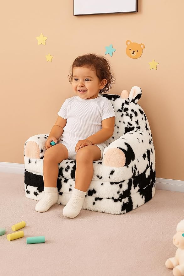 QIUODO Toddler Chair with Faux Rabbit Fur – 2-in-1 Foldable Kids Couch - Image 5