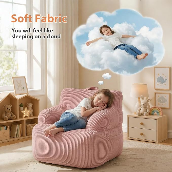 Bean Bag Chairs for Kids with Armrests, Comfy Kids Bean Bag Chair, Stuffed - Image 3