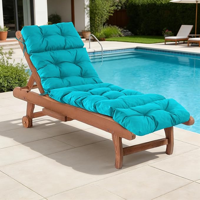 Chaise Lounge Cushions Outdoor, Waterproof & Fade Resistant Patio Lounge Chair by IASEAHK