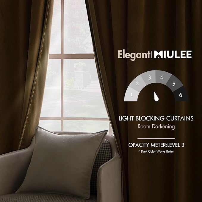 MIULEE Velvet Curtains 66 Inch Wide - Image 5