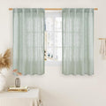 LAMIT Small Window Linen Curtains 45 Inch Length, Light Filtering Panels Back by LAMIT