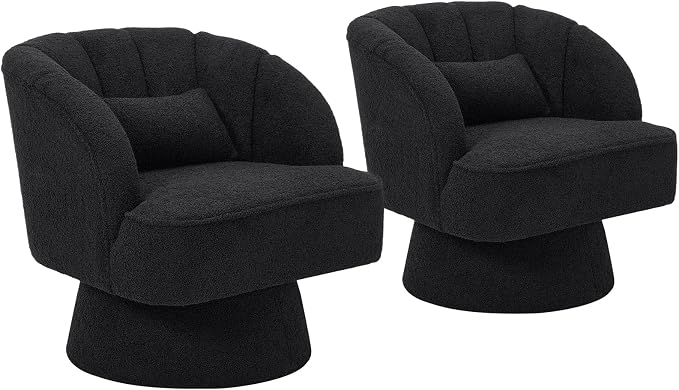 Garvee Ultra-Plush Swivel Accent Chair, 360° Barrel Lounge Chair - Image 7