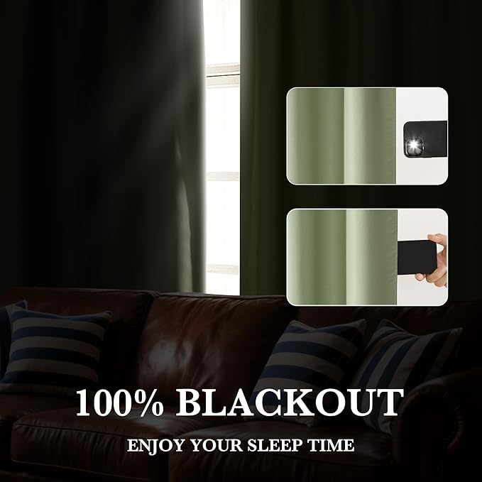 RYB HOME 100% Blackout Short Curtains - Image 5