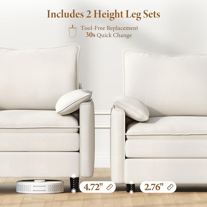 Vesgantti 142" Oversized Sectional Sofa Bed, 8-Seater Modular Sleeper Cloud - Image 3