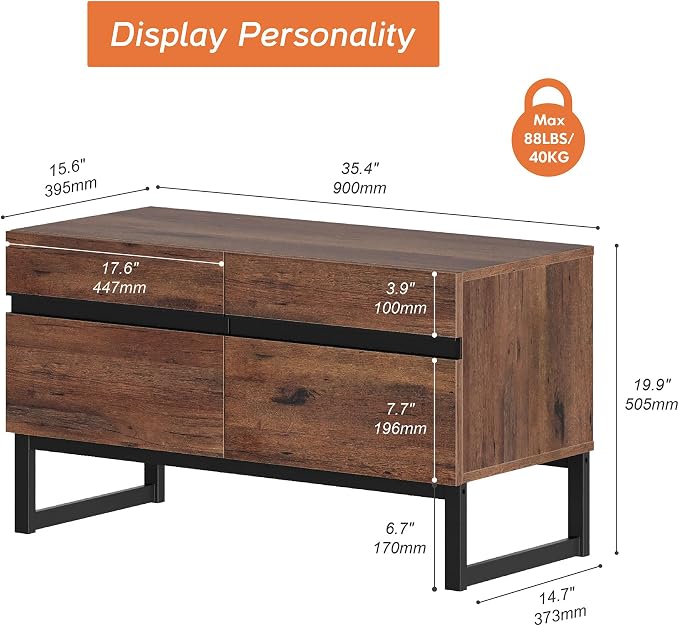 WAMPAT Modern TV Stand for 26-40 Inch TVs, Wood Entertainment Center - Image 2