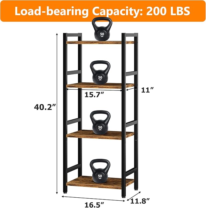 Book Shelf, 4 Tier Bookcase - Image 2
