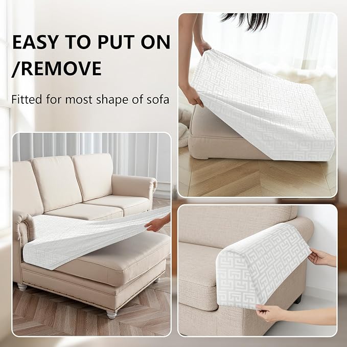 UNBBRRL 10 Pieces Stretch Sofa Cushion Covers - Image 4