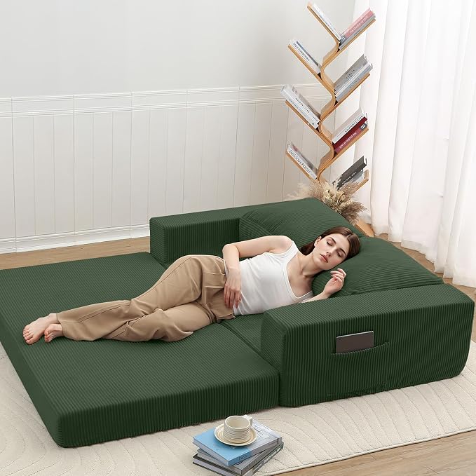 COMAX Convertible Sofa Bed Queen, Folding Fold Out Couch Bed, Floor Futon Couch - Image 4