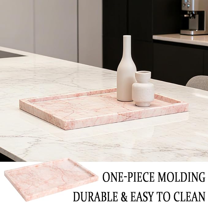 Real Luxurious Natural Marble Vanity Tray Genuine Marble Storage Tray - Image 2
