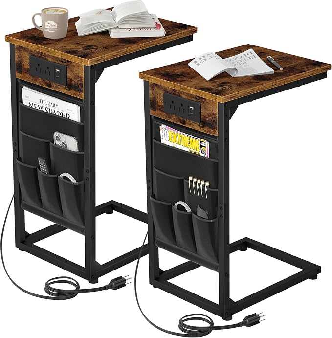 AMHANCIBLE C Shaped End Table by AMHANCIBLE
