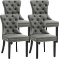 KCC Faux Leather Dining Chairs Set of 4, Upholstered High-end Tufted Dining by KCC