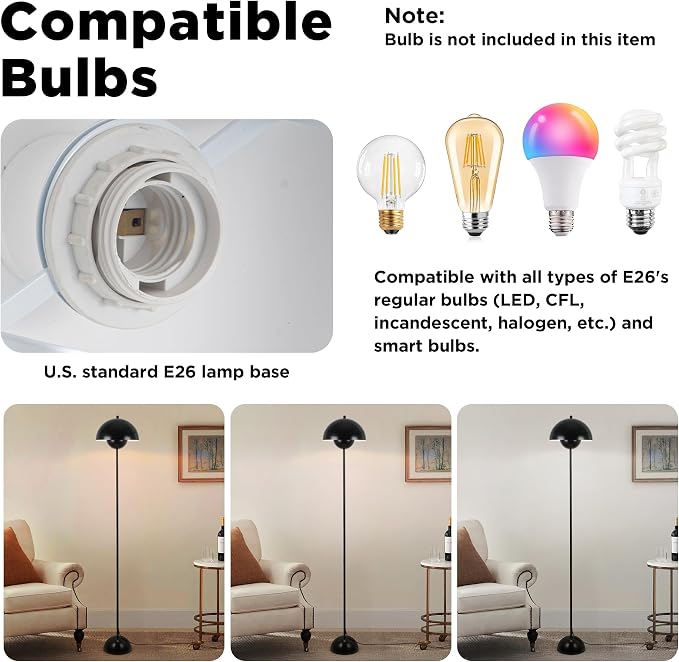 COSYLUX Modern Floor Lamp for Living Room, Industrial Tall Standing Lamp for - Image 6