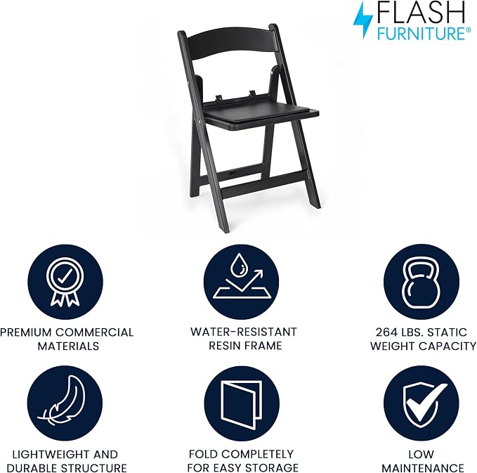 Flash Furniture Hercules Kids Black Resin Folding Chair - Image 4