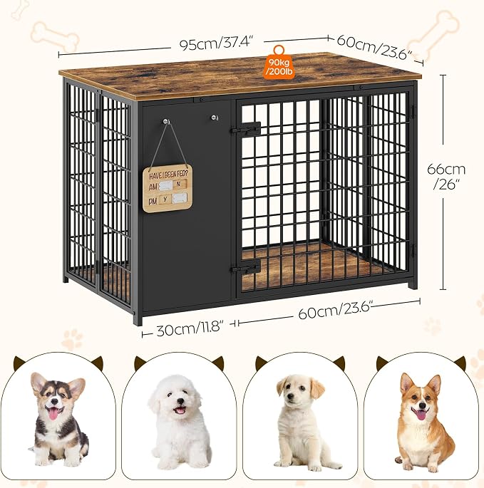 YATINEY Foldable Dog Crate Furniture, Dog Crate - Image 6