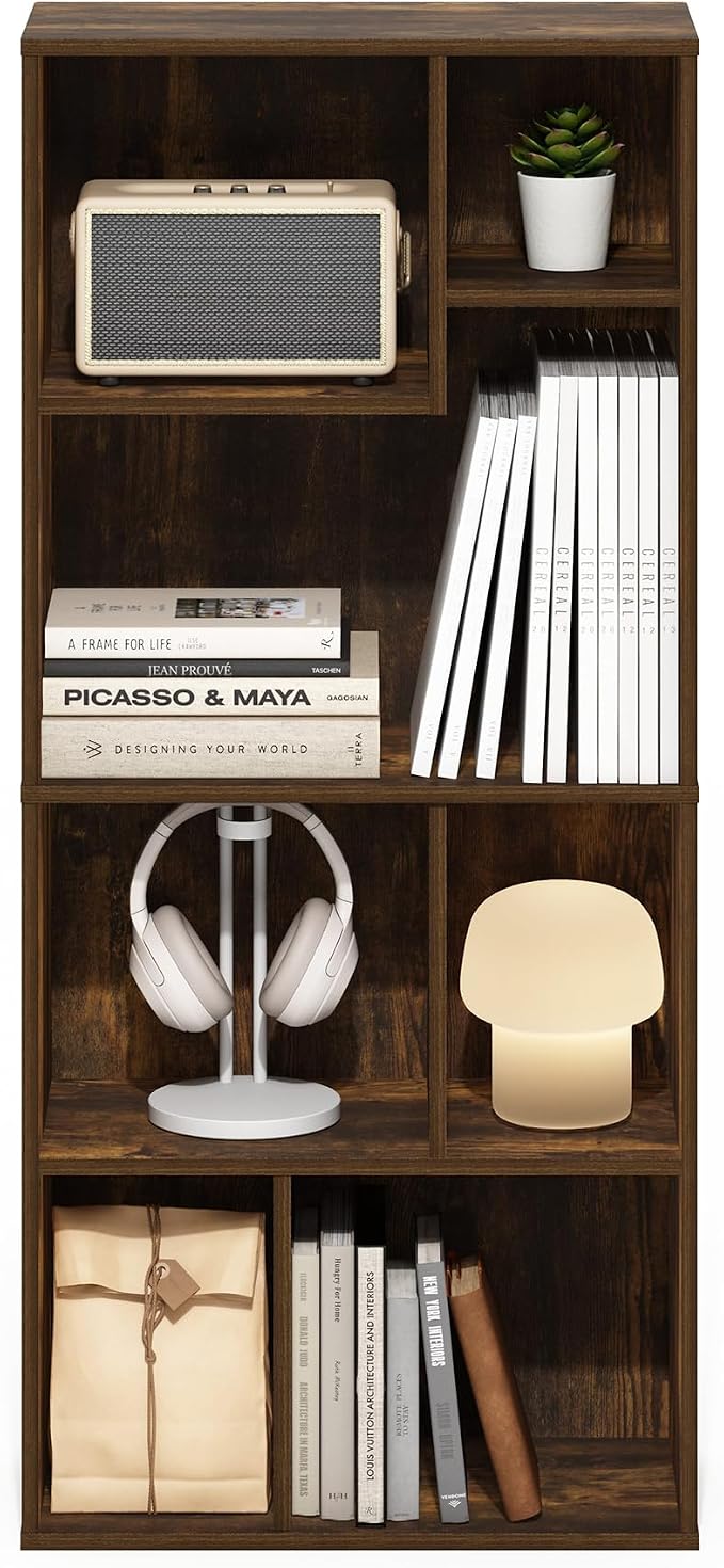 Furinno DALY Book Shelf, 7-Cube Bookshelf, Cube Storage Organizer Bookcase - Image 4