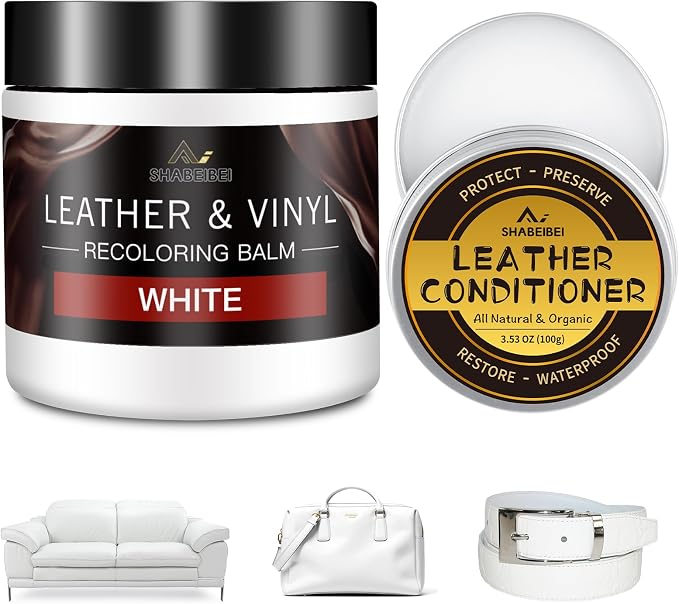 Leather Recoloring Balm with 100ml Mink Oil, Car Seats, Dye & Restorer by SHABEIBEI