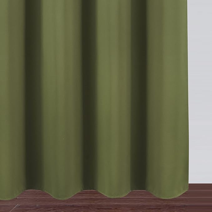 LEMOMO Oilve Green Blackout Curtains 38 x 54 Inch Length/Set of 2 Curtain - Image 9