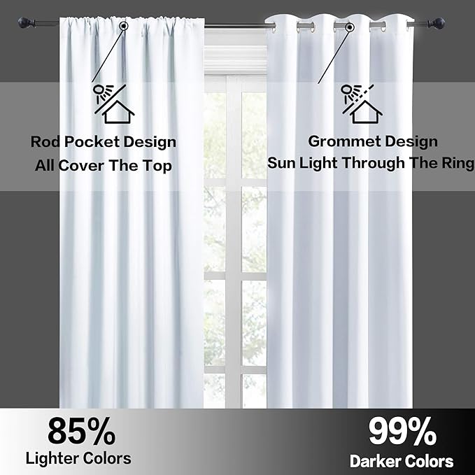 RYB HOME Kitchen Curtains Over Sink 36 inch Length, Rod Pocket Summer Light UV - Image 5