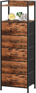 Somdot Tall Nightstand for Bedroom, Tall 5 Drawers Dresser, Vertical Storage by Somdot