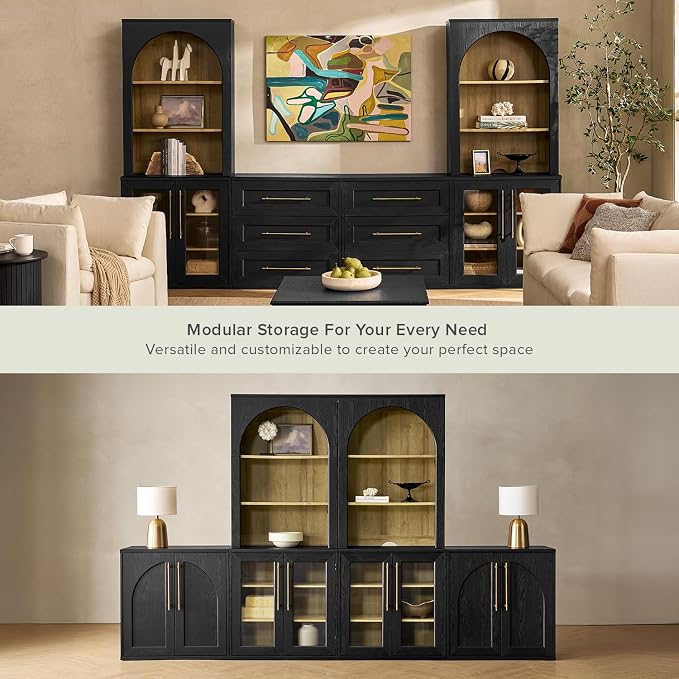 mopio Blake Tall Display Cabinet, Kitchen Buffet Pantry Cupboard, Trophy - Image 8