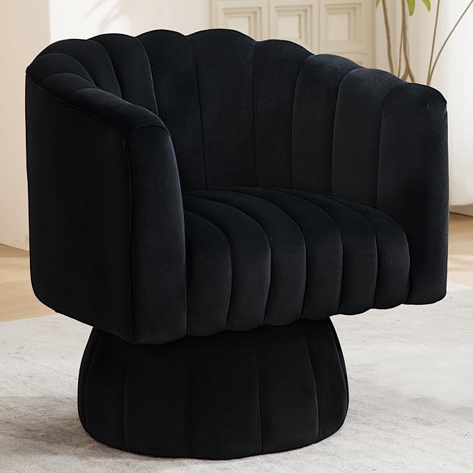 Swivel Accent Barrel Round Chair by YUUIJOAA