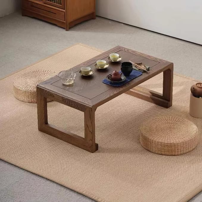 HARELA Japanese Solid Wood Low Coffee Table, Tatami Tea Style, Zen-Inspired by HARELA
