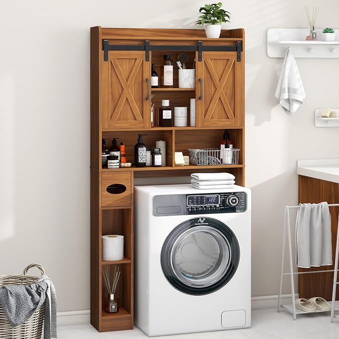 Vabches Over The Toilet Storage Cabinet, Farmhouse Storage Cabinet Over Toilet - Image 4