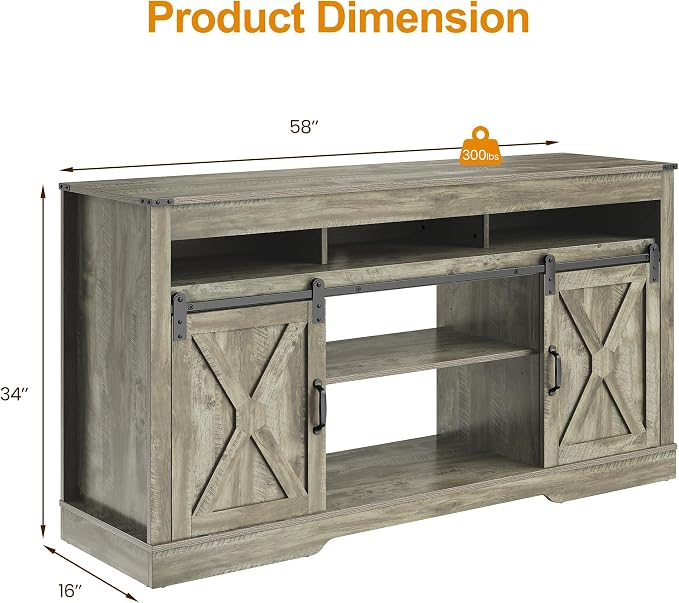 RoyalCraft TV Stand for 65+ Inch TV: Farmhouse Entertainment Center - Image 2