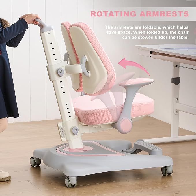ERIYA Kids Desk Chair, Ergonomic Chair: Height-Adjustable, Double Back Support - Image 3