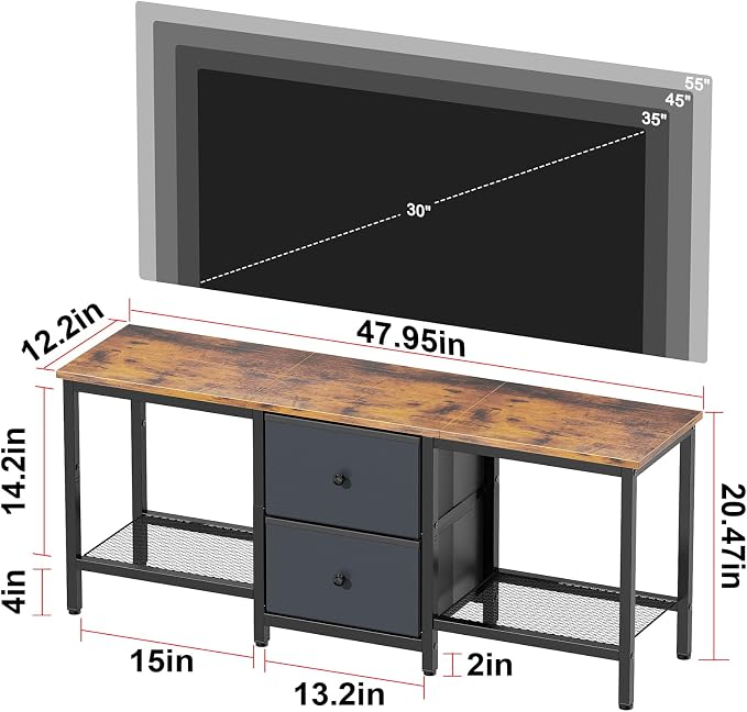 TV Stand Suitable for TVs up to 55 Inches, Entertainment Center - Image 2