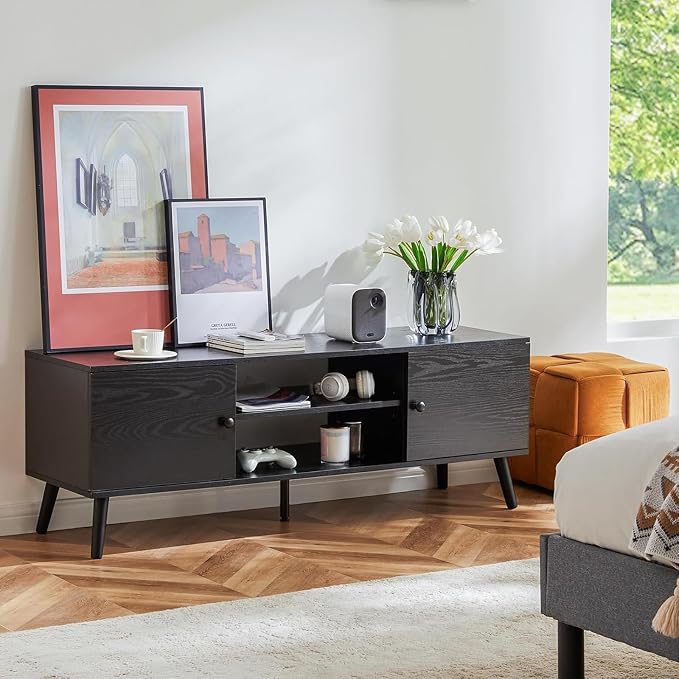 Sweetcrispy TV Stand for 55 60 inch TV, Modern Mid Century Entertainment Center - Image 7