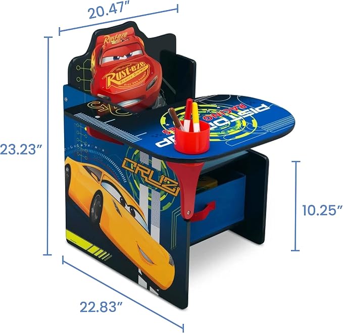 Delta Children Chair Desk With Storage Bin, Disney/Pixar Cars - Image 6