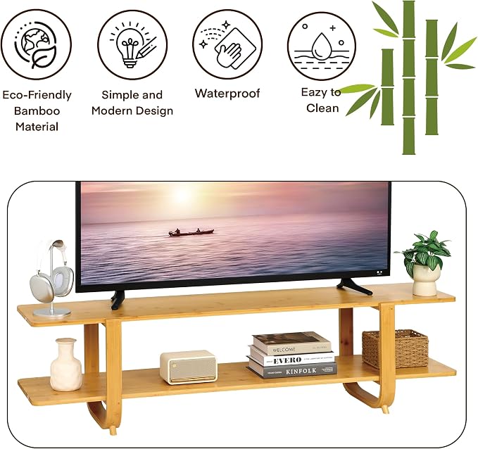 Bamboo TV Stand for TVs up to 65", Accent Entertainment Center - Image 7