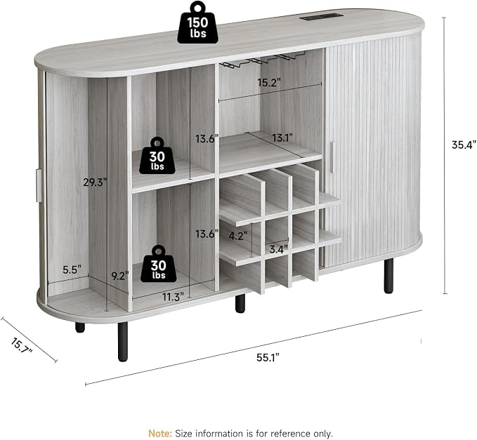ONBRILL 55" Wine Bar Cabinet - Image 2